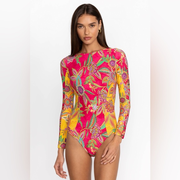 Johnny Was Other - FLAMINGO MIX CUT-OUT SURF ONE PIECE S NWT $248